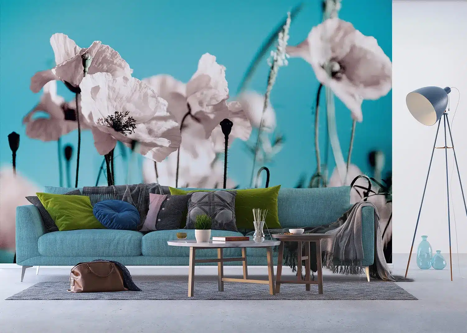 Blue Sky Poppies | Made-to-Measure Wallpaper | Artlook | FTNXXL 0118 4