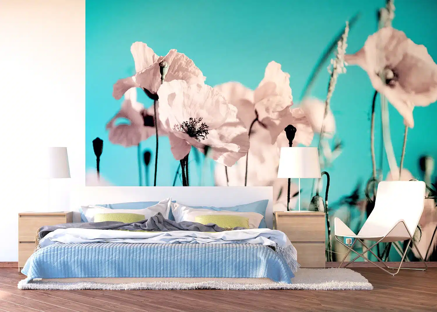 Blue Sky Poppies | Made-to-Measure Wallpaper | Artlook | FTNXXL 0118 5