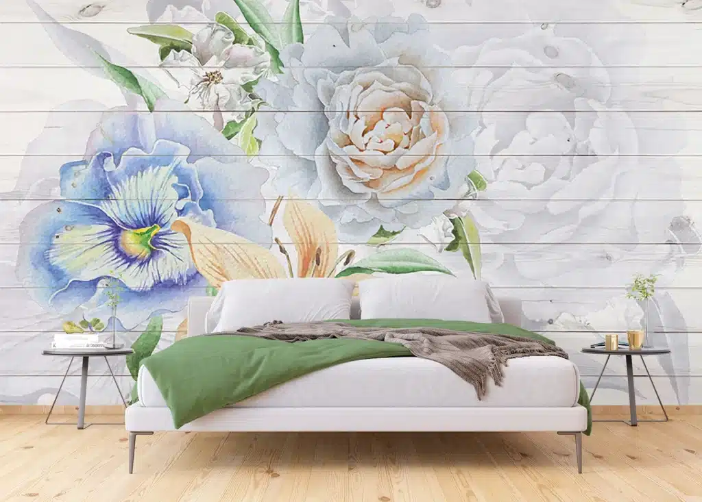 Wall Mural Flowers on Planks, Made to Measure, FTNXXL 1218 2
