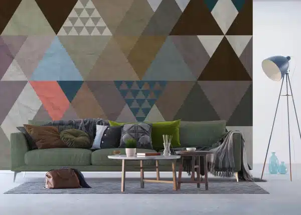 Brown Triangle Abstraction | Made-to-Measure Wallpaper | Artlook | FTNXXL 1222