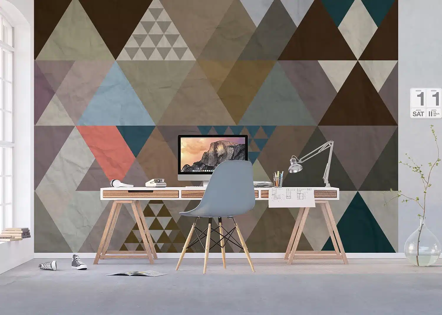 Brown Triangle Abstraction | Made-to-Measure Wallpaper | Artlook | FTNXXL 1222 2