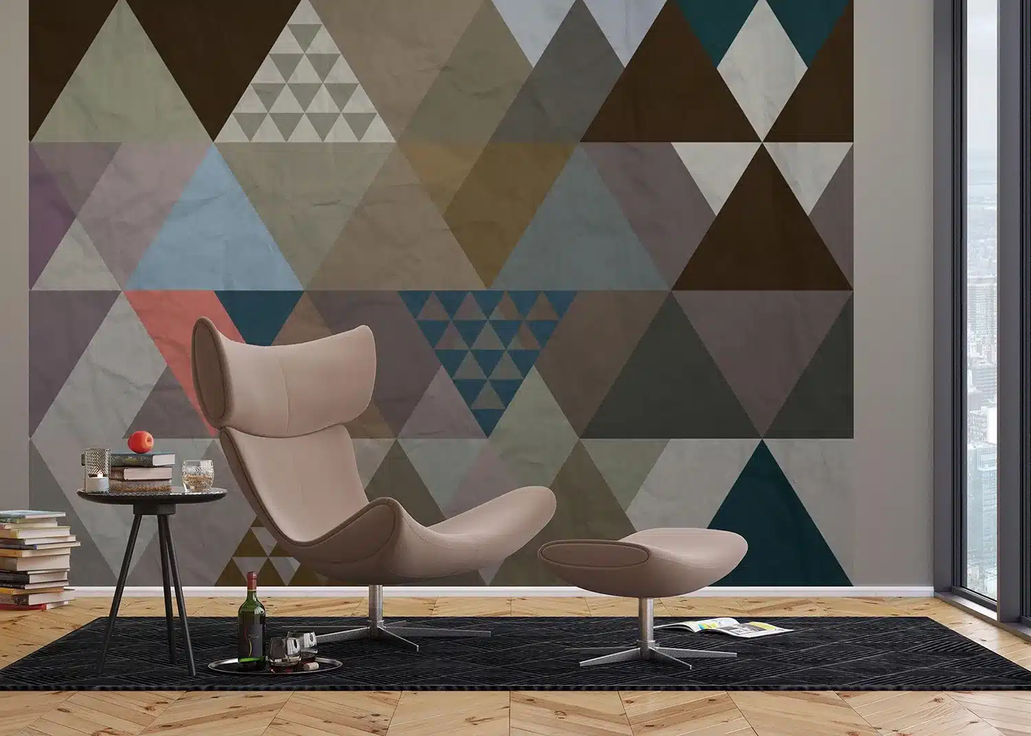 Brown Triangle Abstraction | Made-to-Measure Wallpaper | Artlook | FTNXXL 1222 3