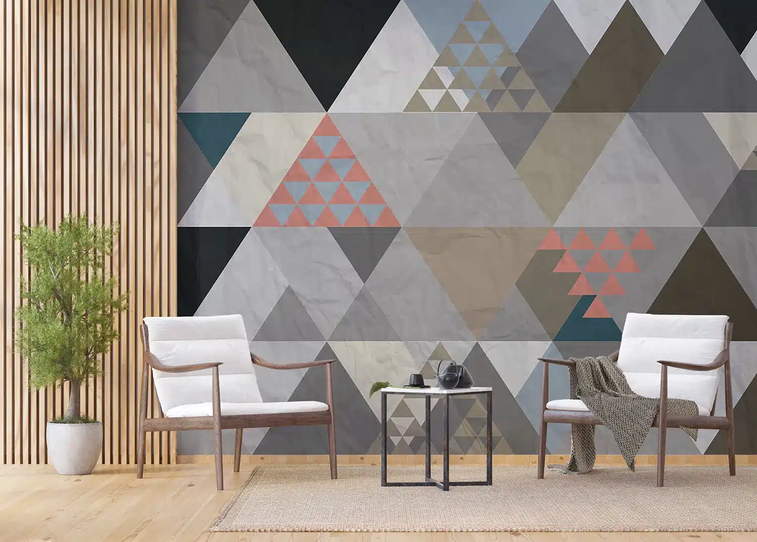 Grey Triangle Abstraction | Made-to-Measure Wallpaper | Artlook | FTNXXL 1224
