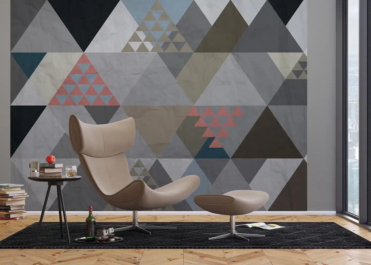 Grey Triangle Abstraction | Made-to-Measure Wallpaper | Artlook | FTNXXL 1224 3