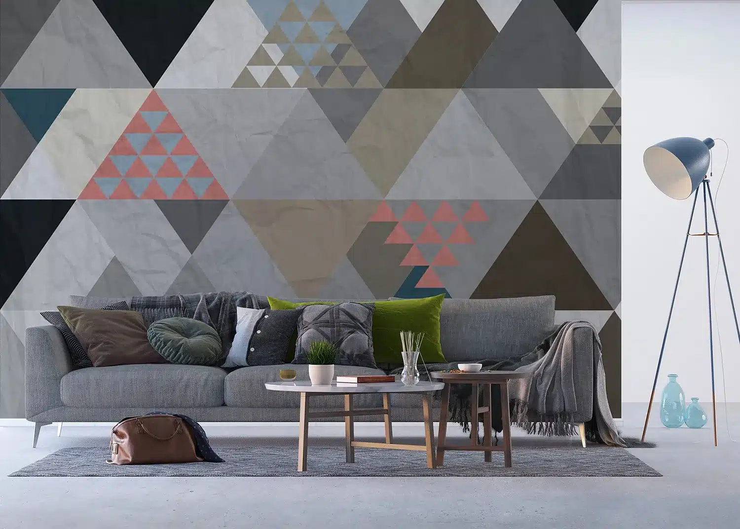 Grey Triangle Abstraction | Made-to-Measure Wallpaper | Artlook | FTNXXL 1224 4