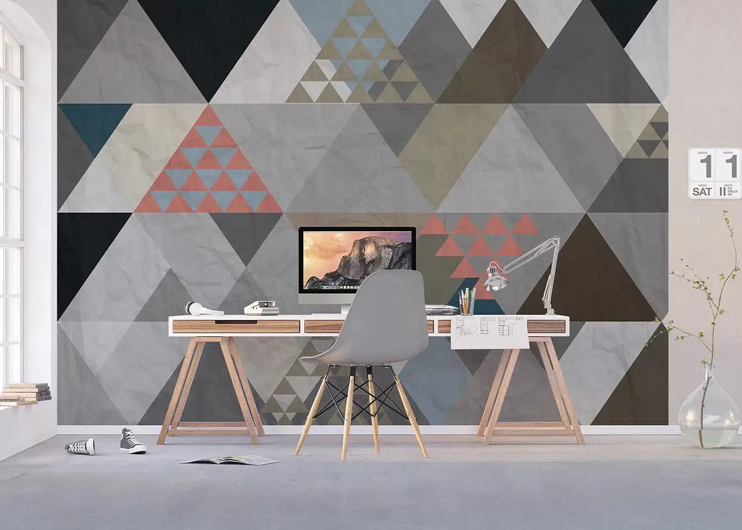 Grey Triangle Abstraction | Made-to-Measure Wallpaper | Artlook | FTNXXL 1224 6