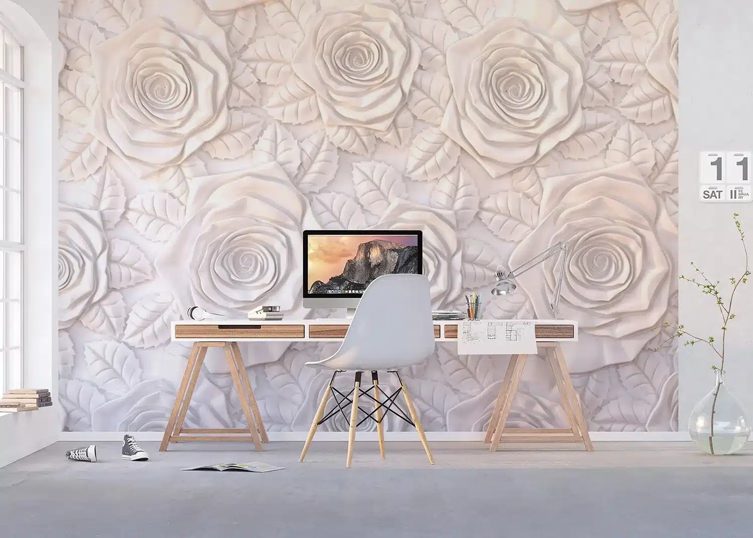 Nude Roses Wall | Made-to-Measure Wallpaper | Artlook | FTNXXL 1226