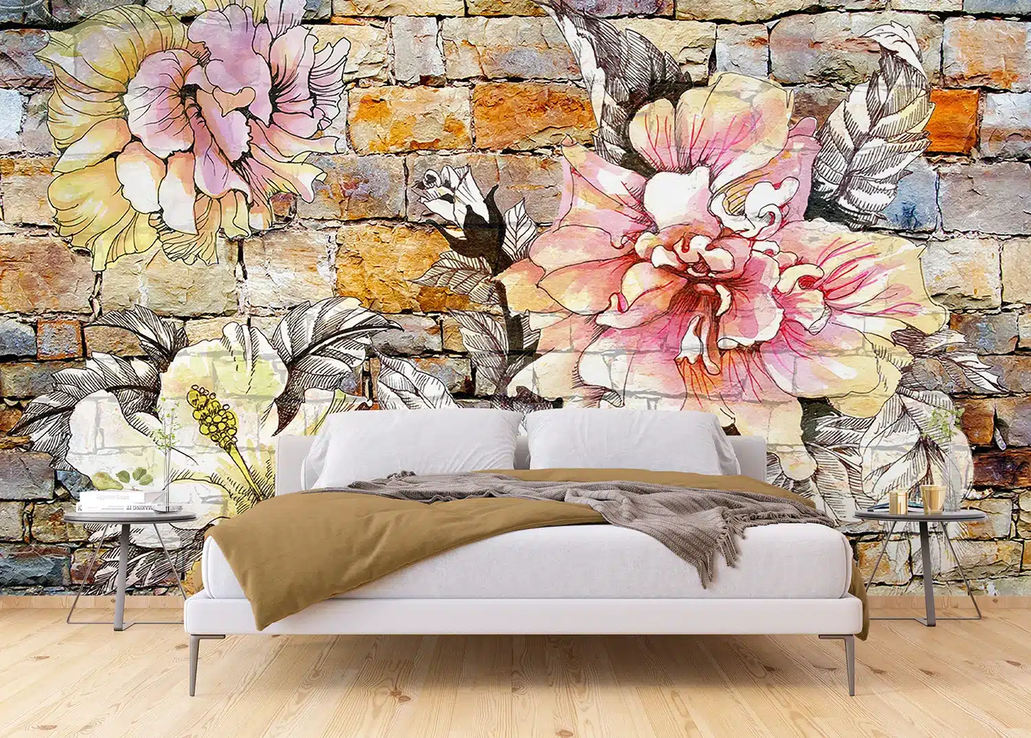 Flowers Brickwork | Made-to-Measure Wallpaper | Artlook | FTNXXL 1227 2