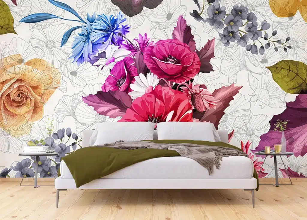 Wall Mural Tender Flowers, Made to Measure, FTNXXL 1229