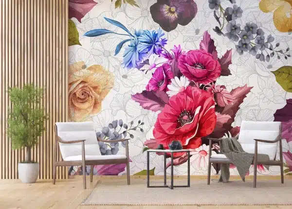 Pied Flowers | Made-to-Measure Wallpaper | Artlook | FTNXXL 1229