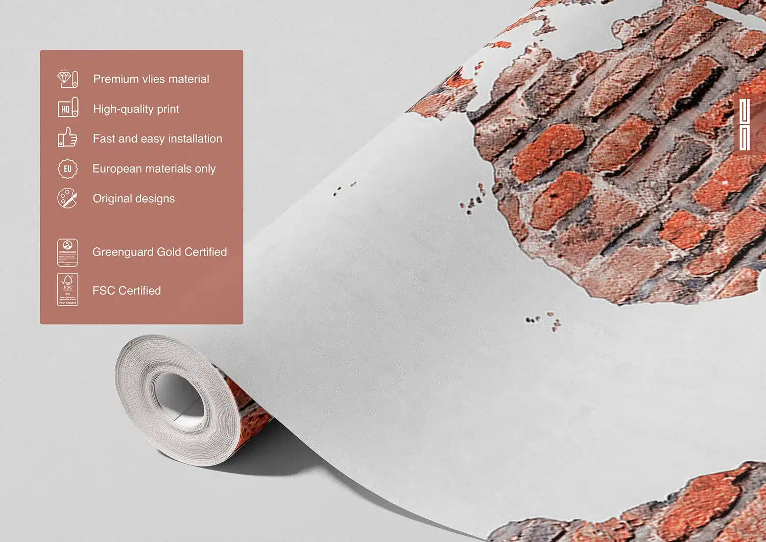 Red Brick World Map | Made-to-Measure Wallpaper | Artlook | FTNXXL 1240 7