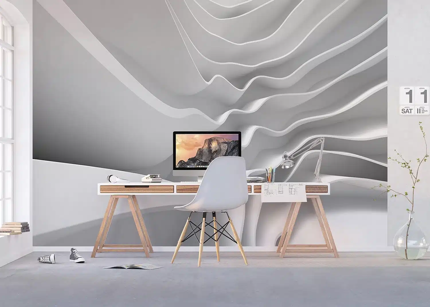 3D White Waves | Made-to-Measure Wallpaper | Artlook | FTNXXL 2403 5