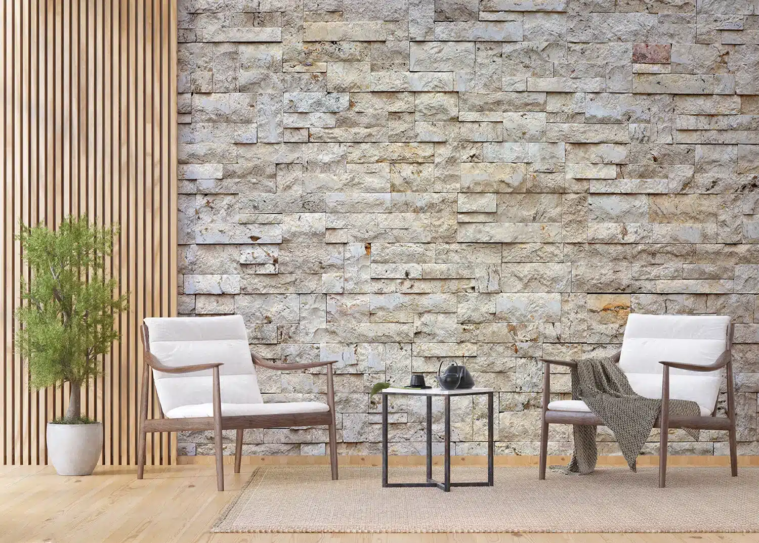 Beige Stonework | Made-to-Measure Wallpaper | Artlook | FTNXXL 2412 2