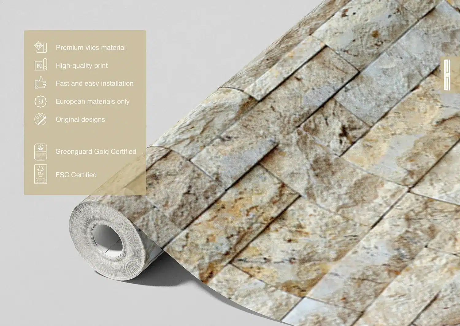 Beige Stonework | Made-to-Measure Wallpaper | Artlook | FTNXXL 2412 9