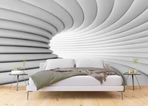 3D White Tunnel | Made-to-Measure Wallpaper | Artlook | FTNXXL 2417