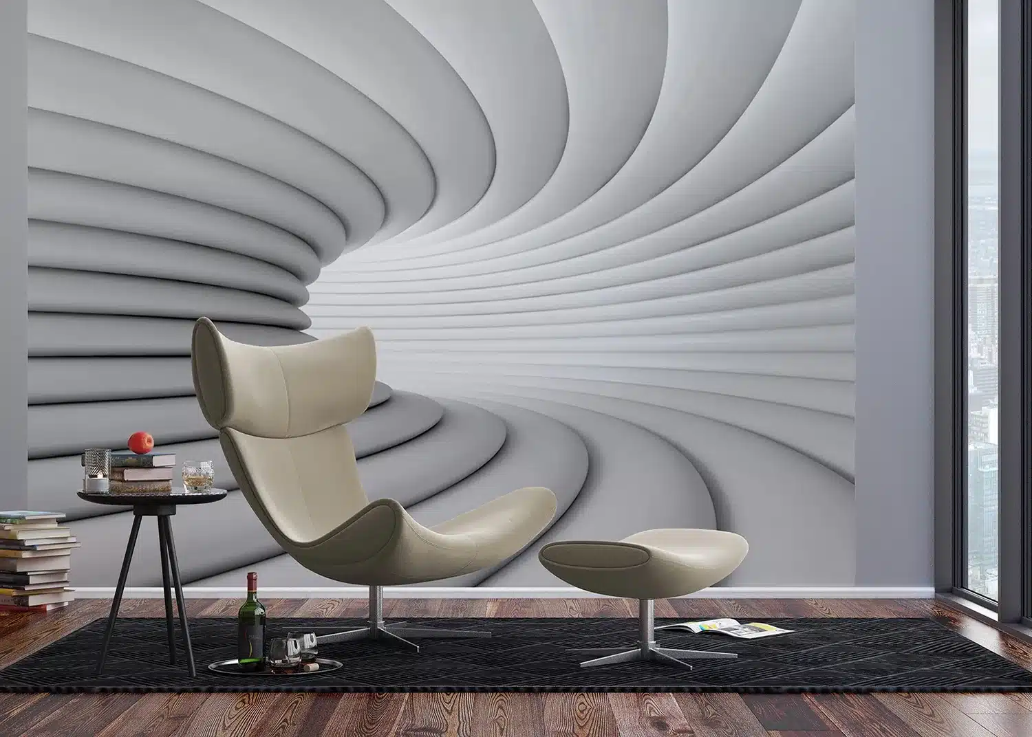 3D White Tunnel | Made-to-Measure Wallpaper | Artlook | FTNXXL 2417 3