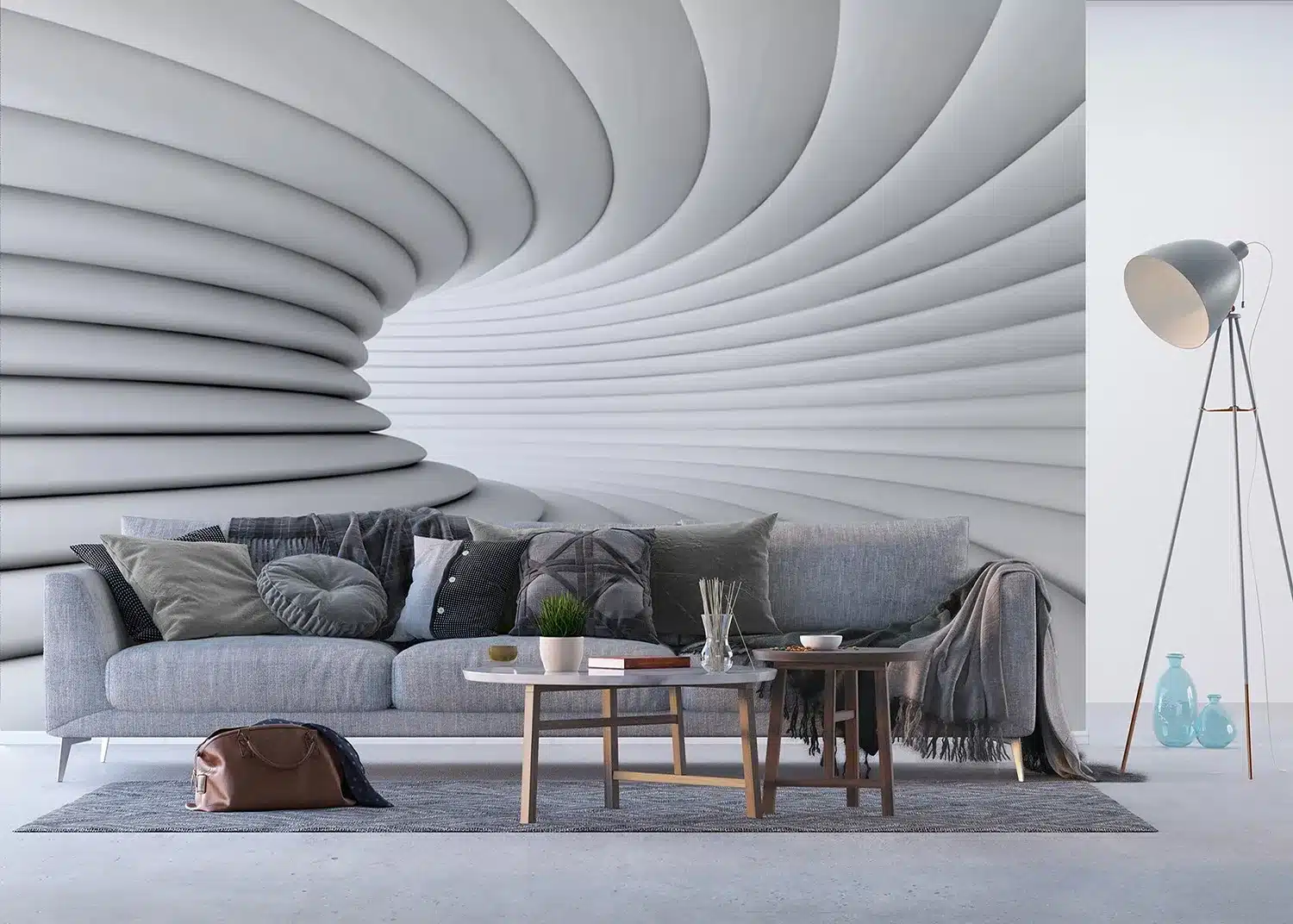 3D White Tunnel | Made-to-Measure Wallpaper | Artlook | FTNXXL 2417 4