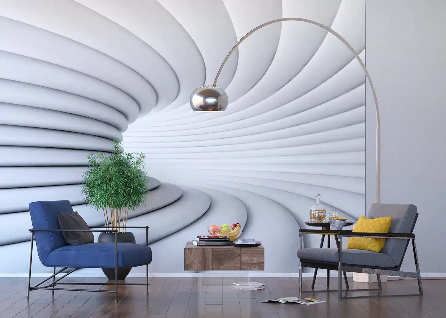 3D White Tunnel | Made-to-Measure Wallpaper | Artlook | FTNXXL 2417 5