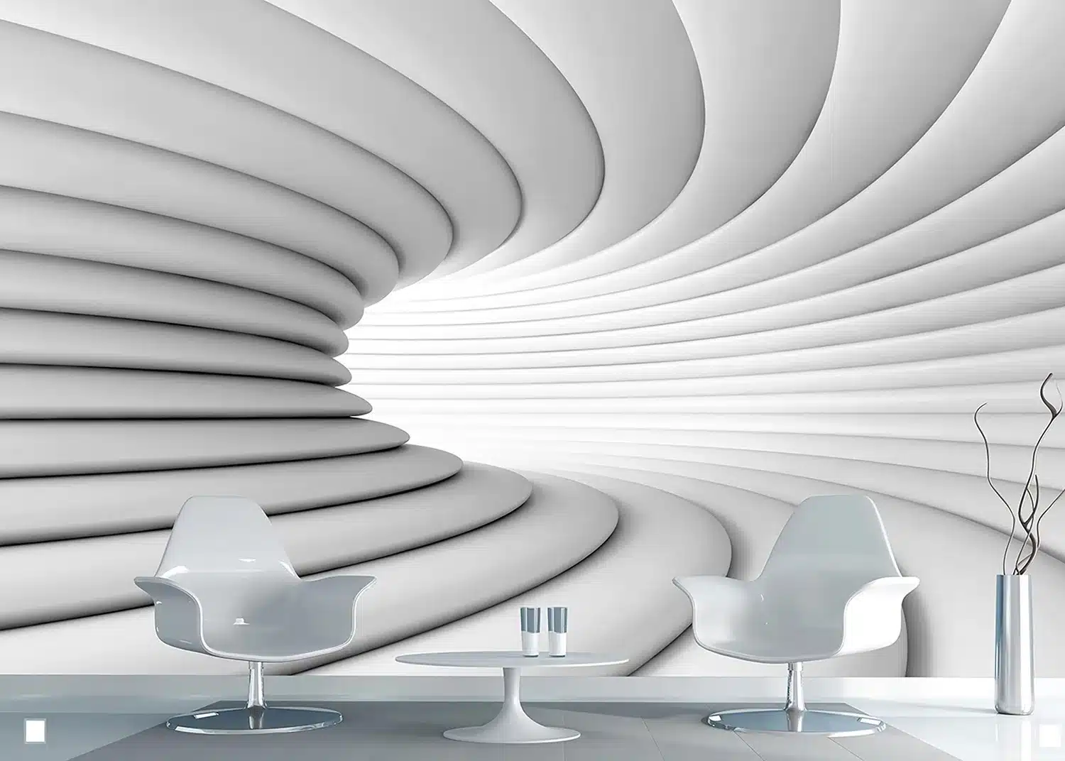 3D White Tunnel | Made-to-Measure Wallpaper | Artlook | FTNXXL 2417 6