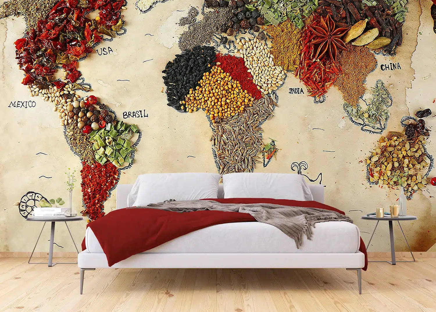 Spice World Map | Made-to-Measure Wallpaper | Artlook | FTNXXL 2484 3