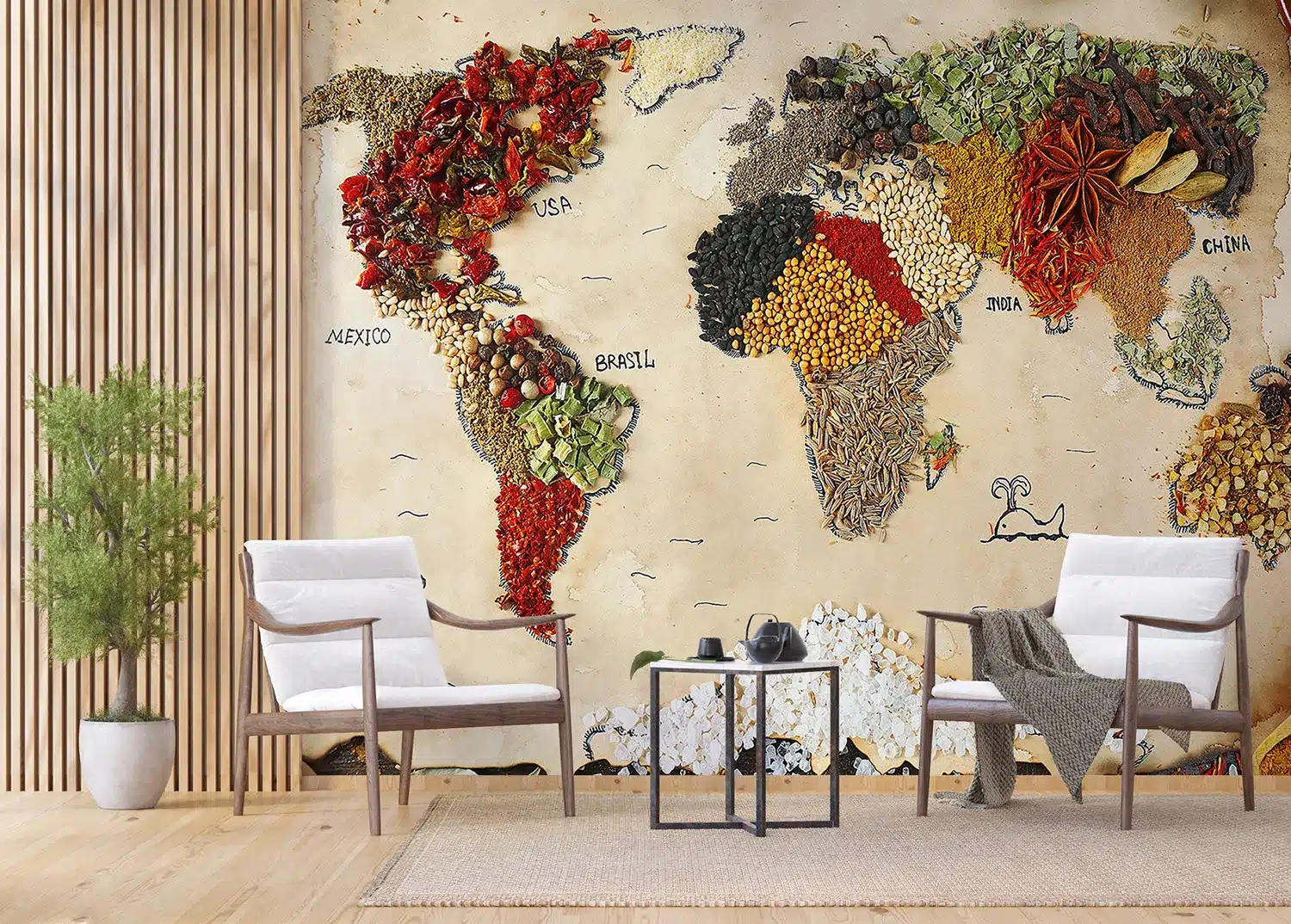 Spice World Map | Made-to-Measure Wallpaper | Artlook | FTNXXL 2484 2