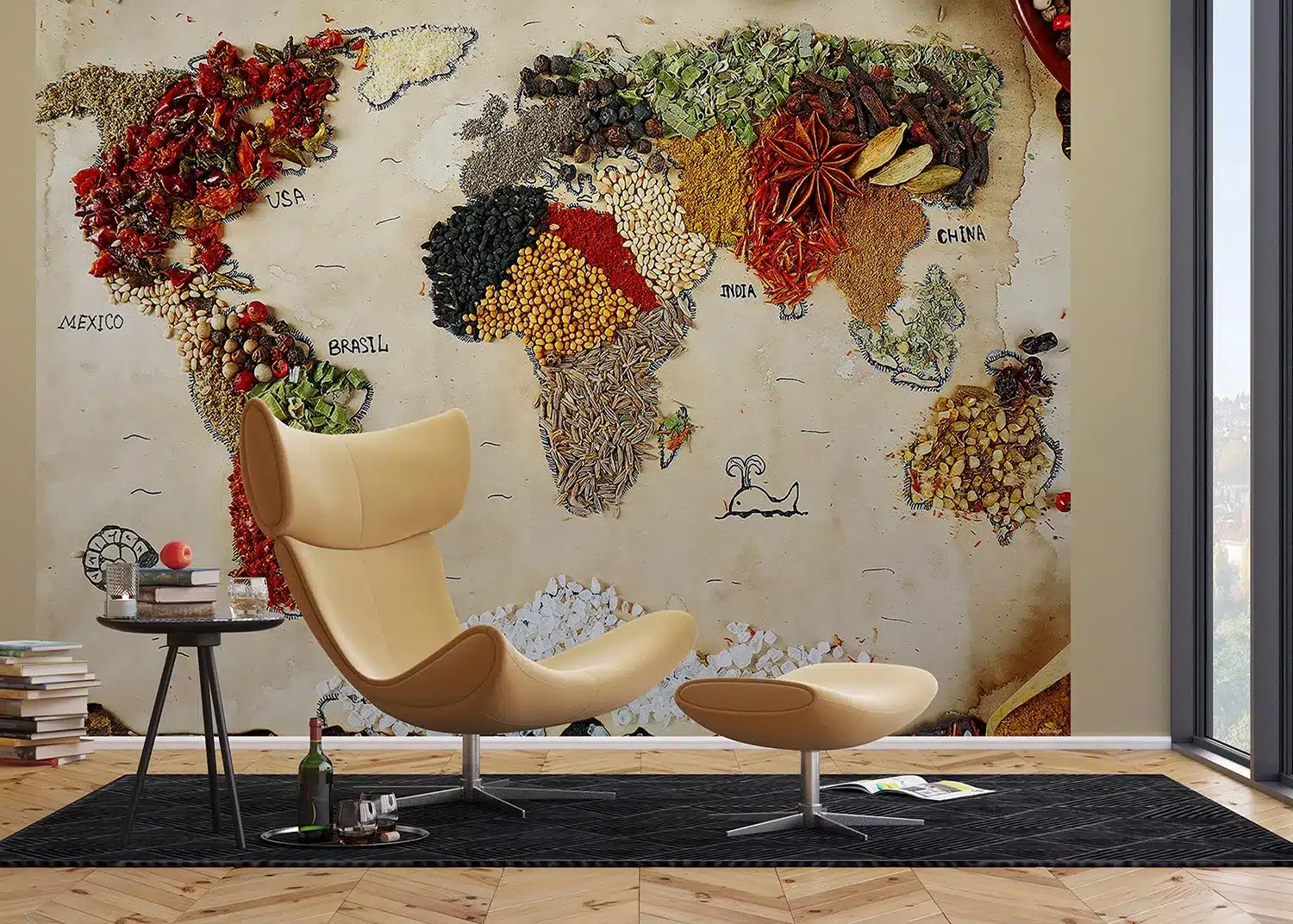Spice World Map | Made-to-Measure Wallpaper | Artlook | FTNXXL 2484