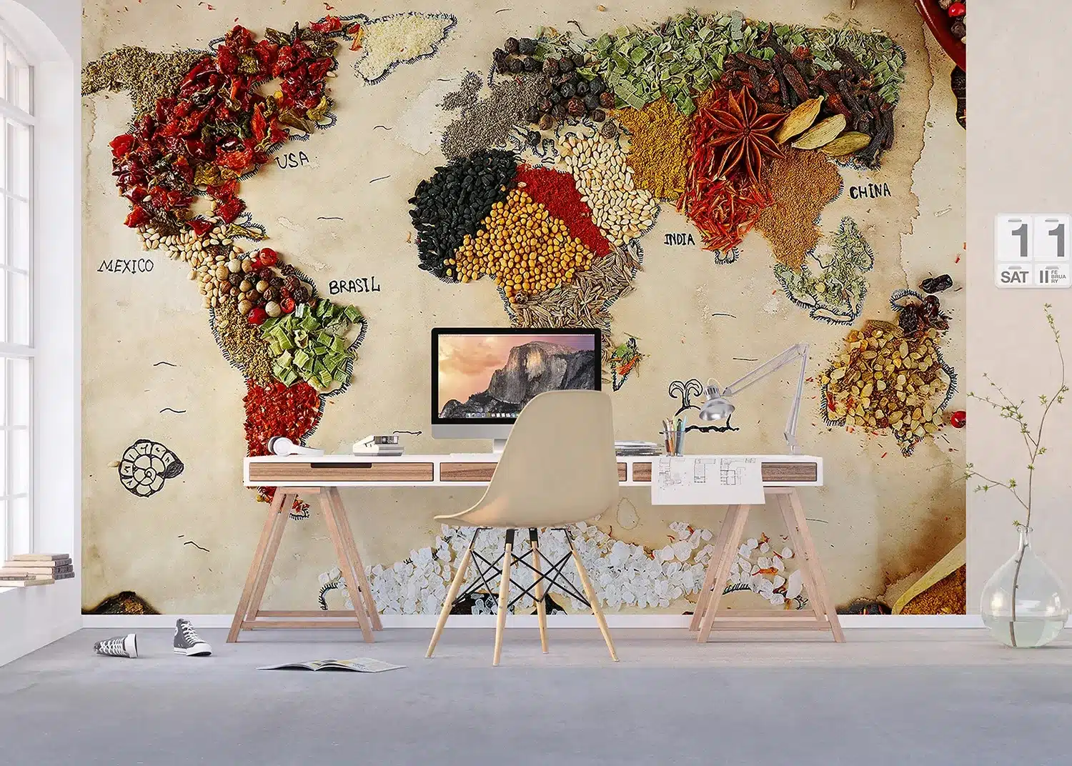 Spice World Map | Made-to-Measure Wallpaper | Artlook | FTNXXL 2484 5