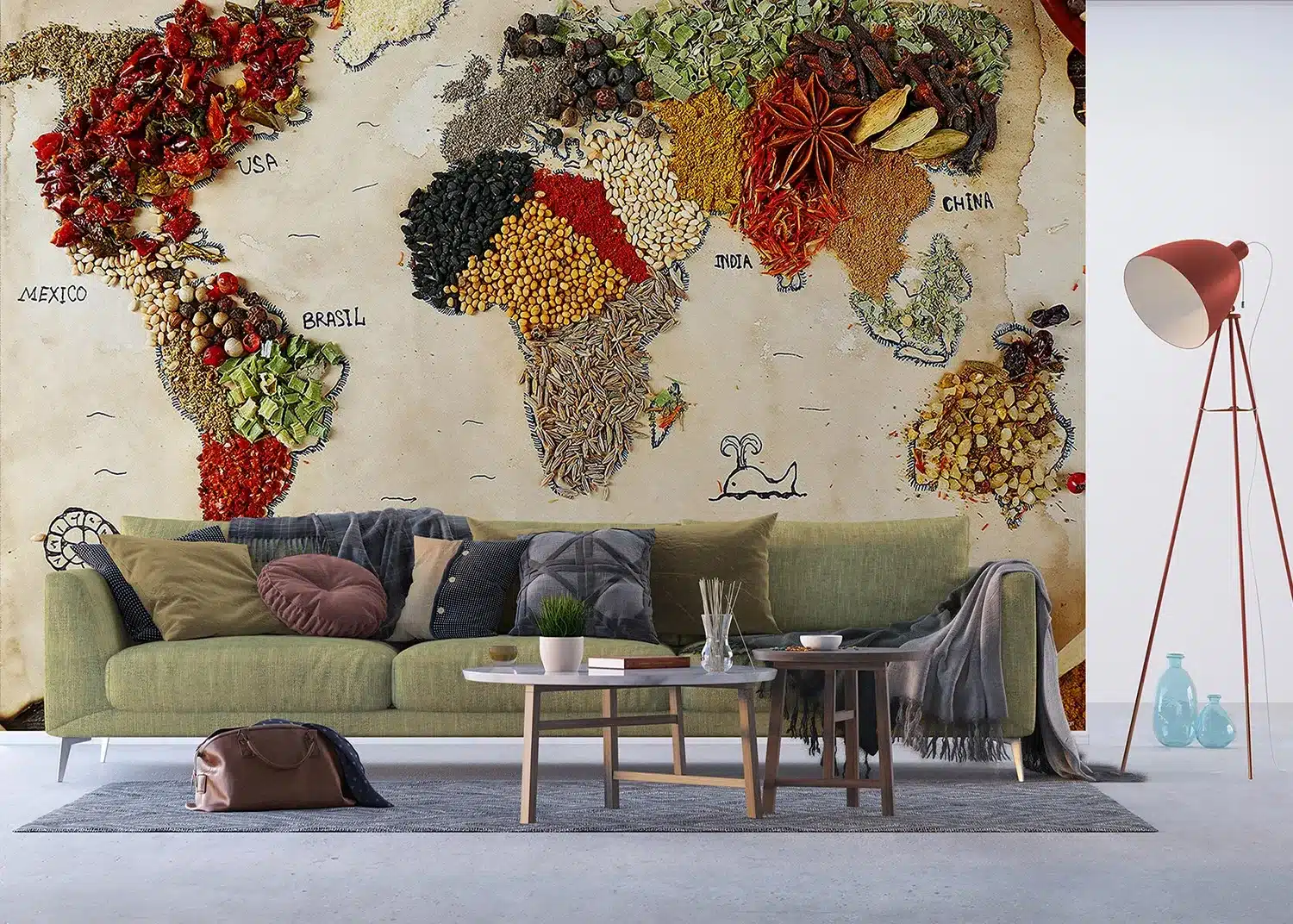 Spice World Map | Made-to-Measure Wallpaper | Artlook | FTNXXL 2484 6