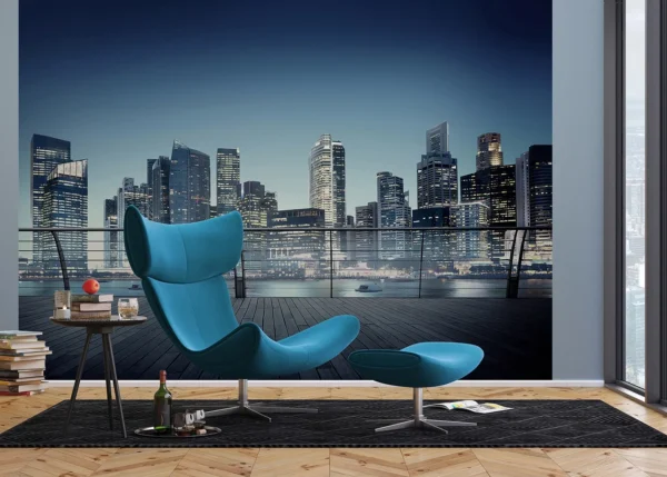 Azure Cityscape | Made-to-Measure Wallpaper | Artlook | FTNXXL 2486