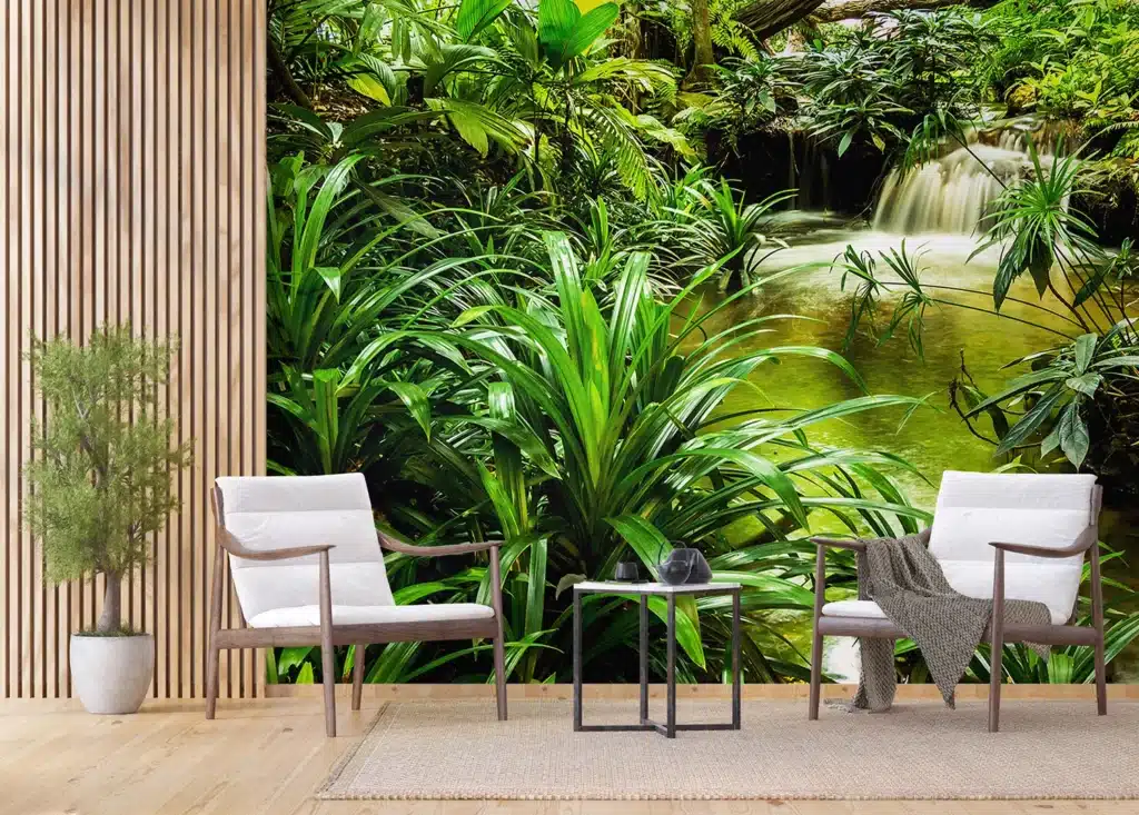 Wall Mural Jungle Waterfall Lagoon, Made to Measure, FTNXXL 2491