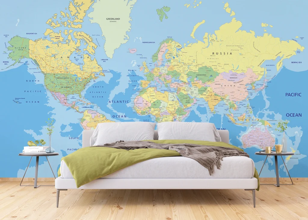 Wall Mural World Map, Made to Measure, FTNXXL 2495