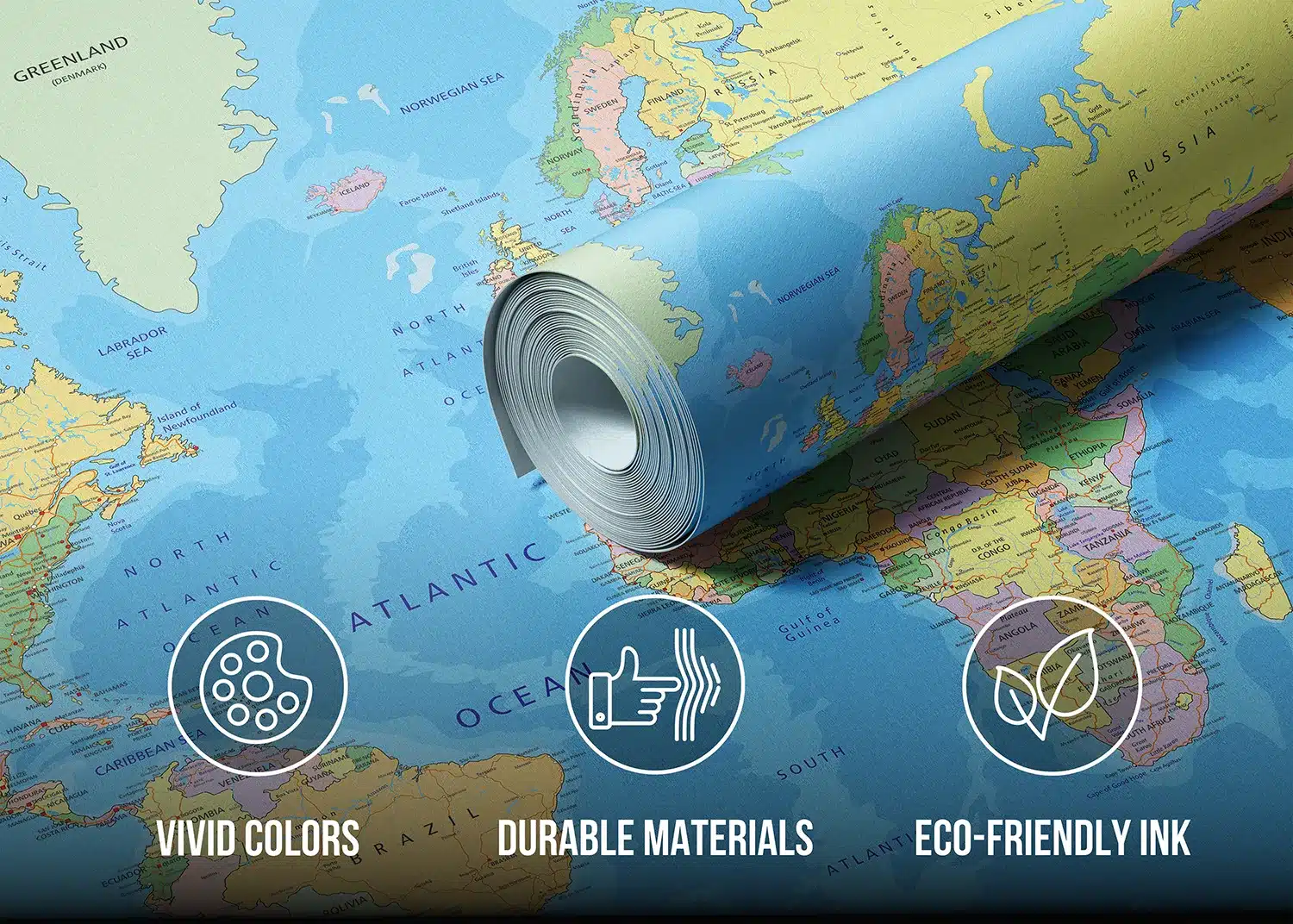 World Map | Made-to-Measure Wallpaper | Artlook | FTNXXL 2495 5