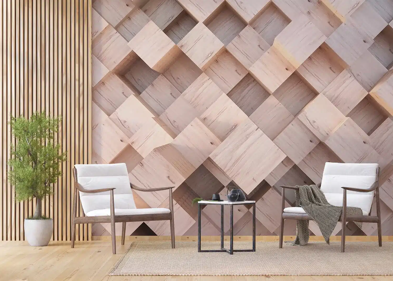 Wooden Cubes | Made-to-Measure Wallpaper | Artlook | FTNXXL 2496 2