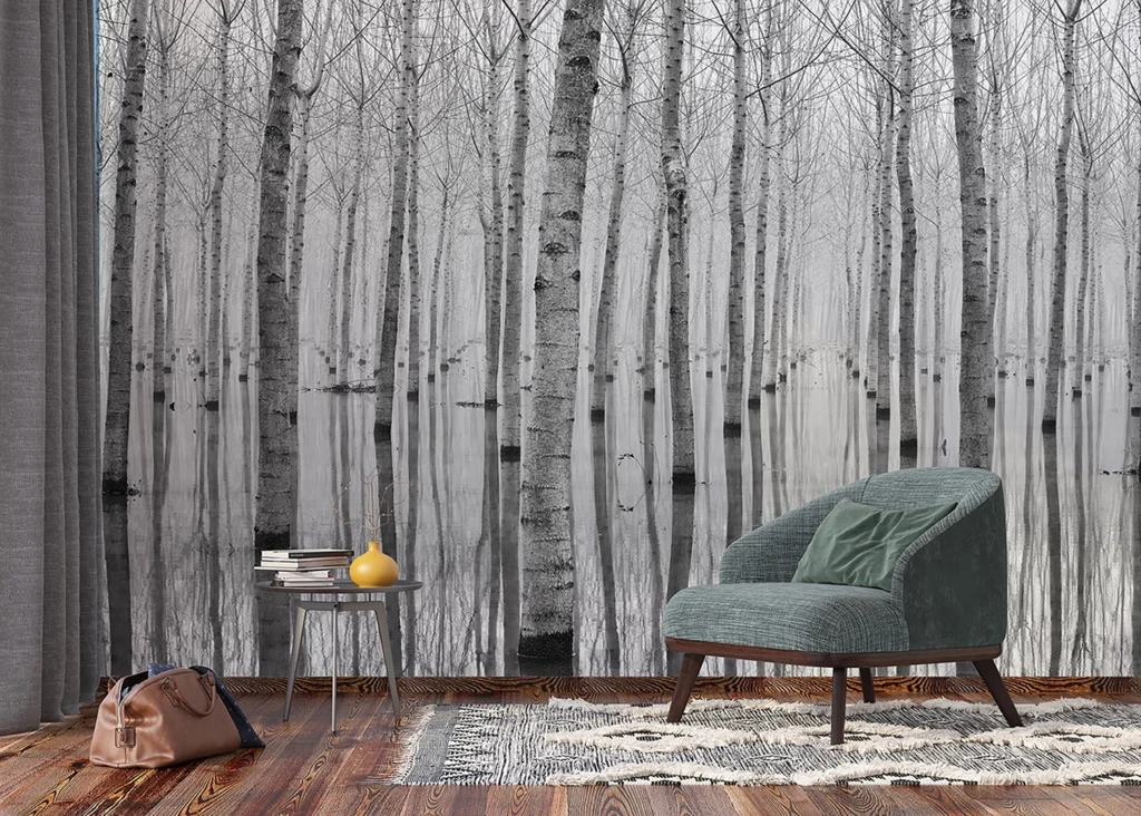 Wall Mural Birch Reflection, Made to Measure, FTNXXL 3004