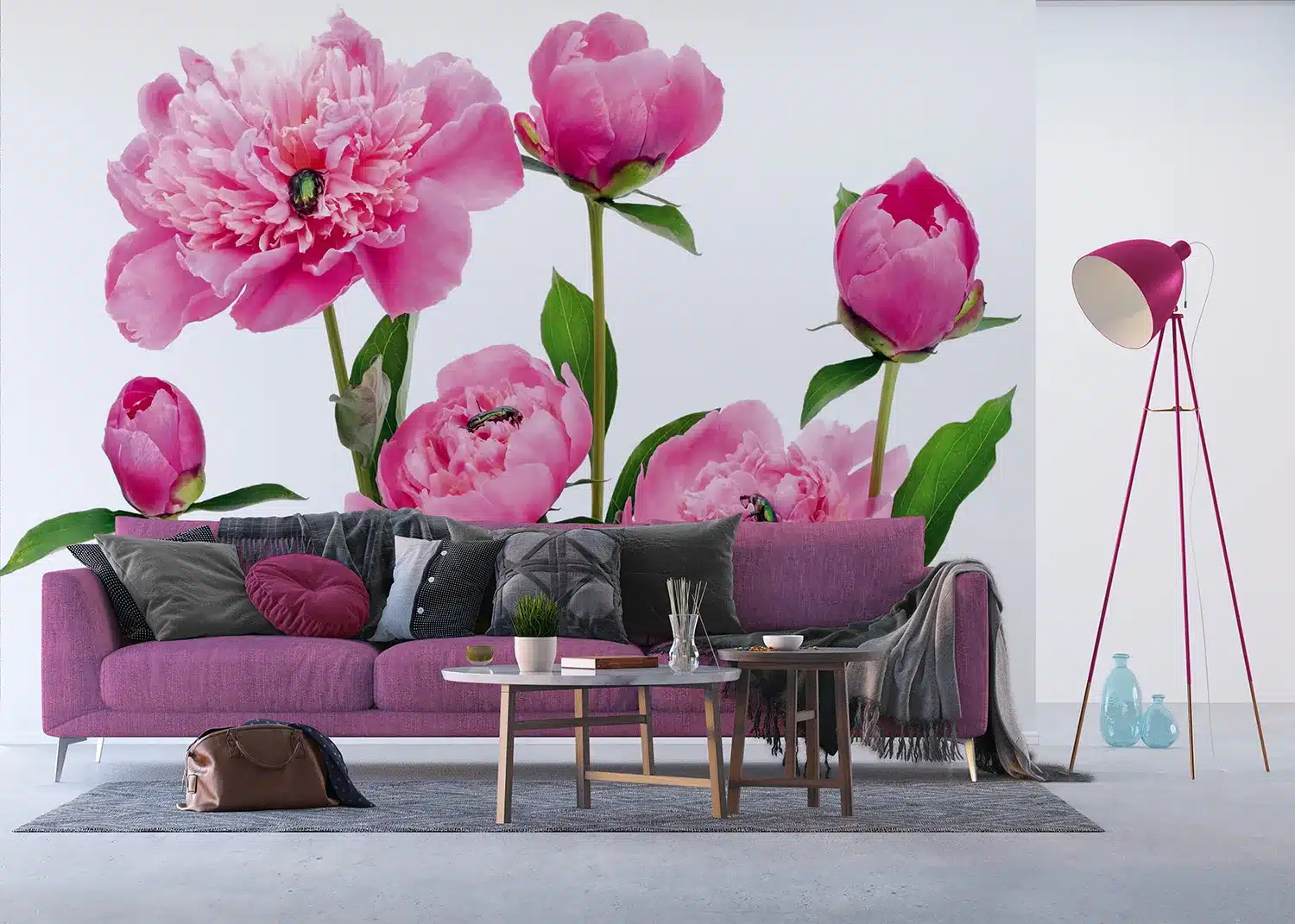 Pink Peonies | Made-to-Measure Wallpaper | Artlook | FTNXXL 0448