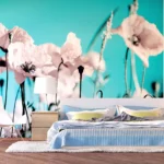 Wall Mural Poppies on Blue, 375 x 270 cm, FTNXXL 0118