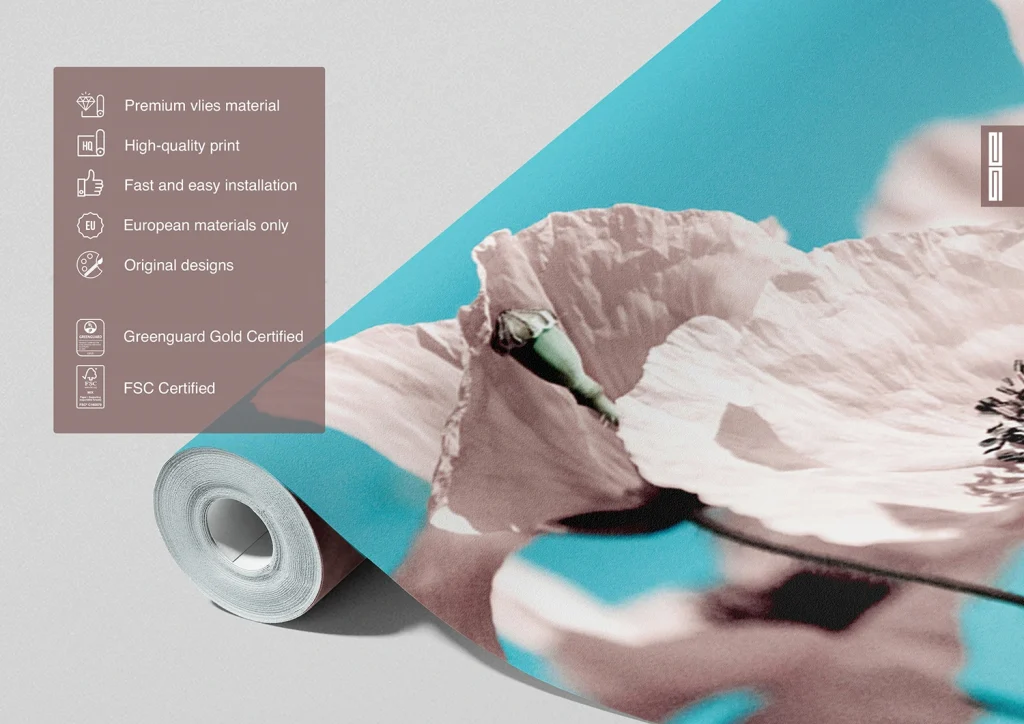 Wall Mural Poppies on Blue, Made to Measure, FTNXXL 0118 7