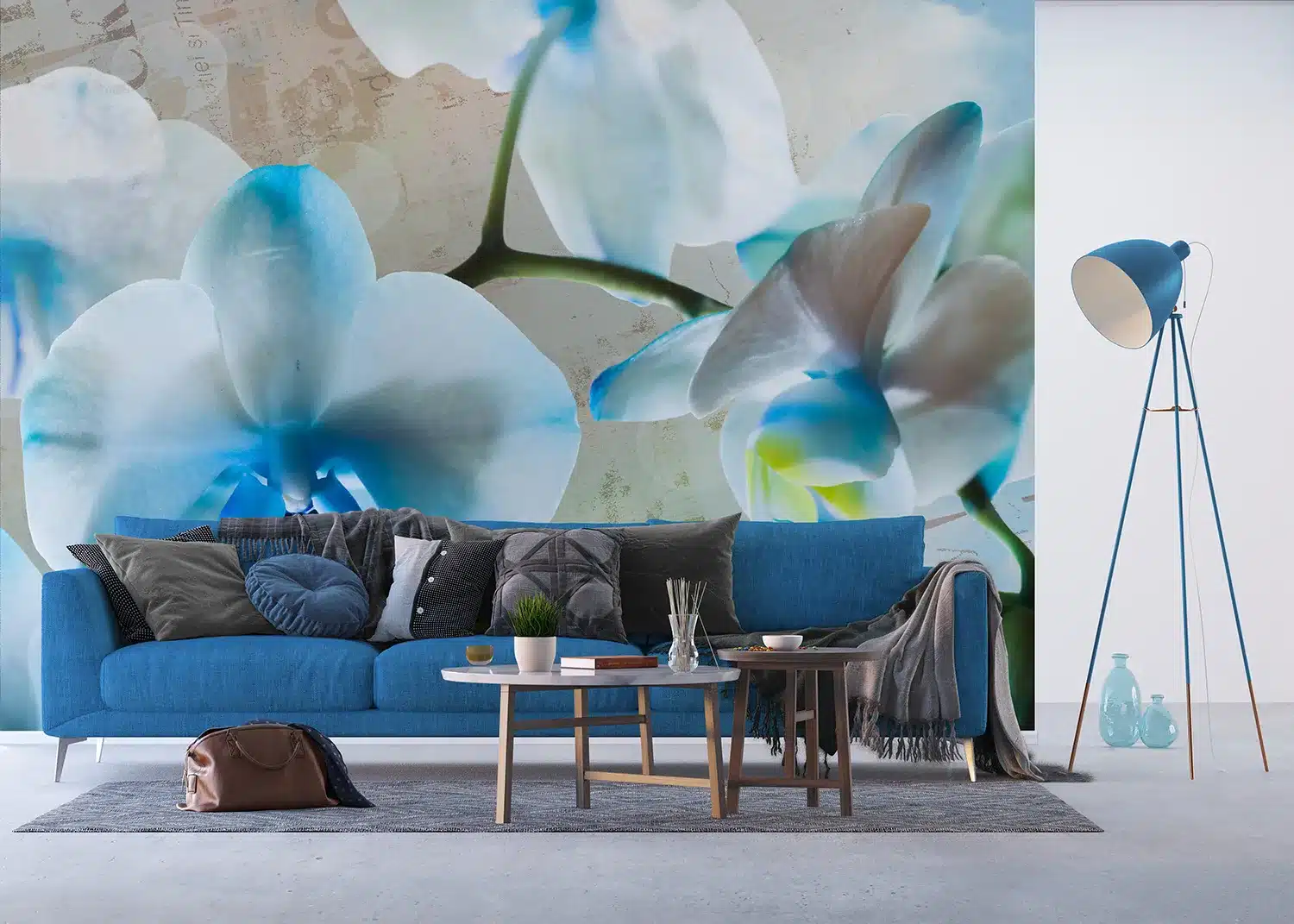 Blue Flowers | Made-to-Measure Wallpaper | Artlook | FTNXXL 1144