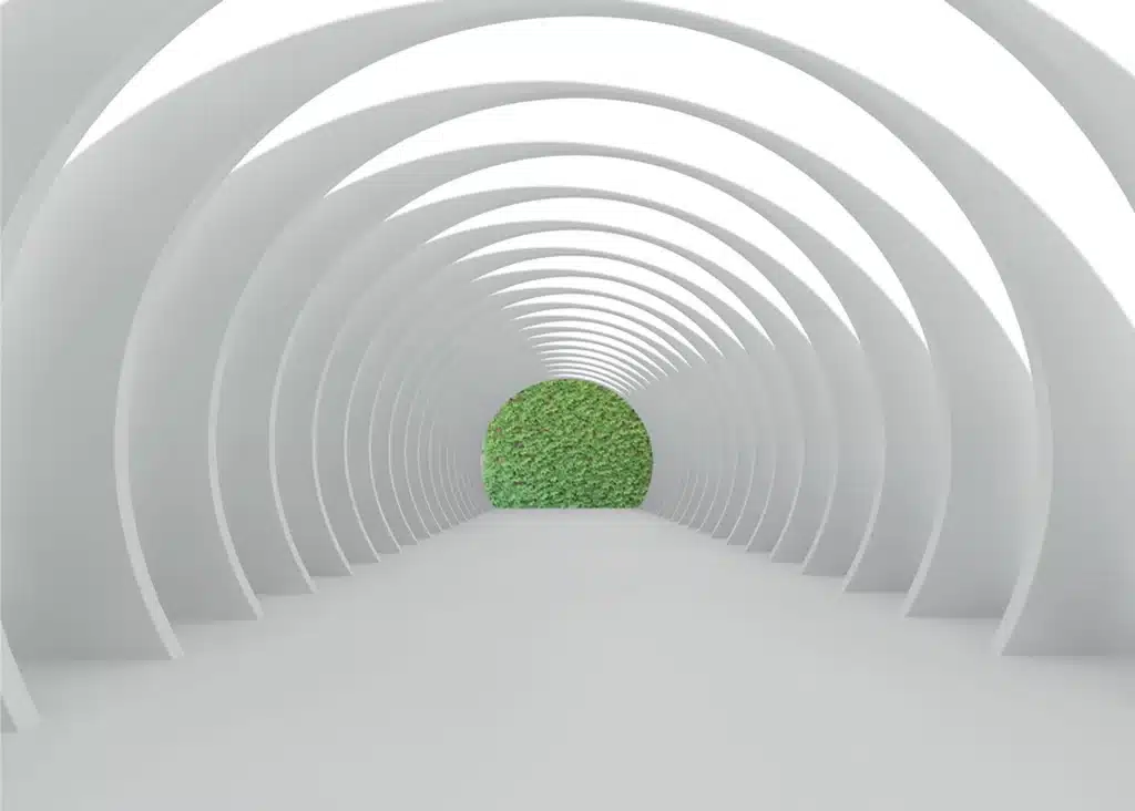 Wall Mural White Tunnel, Made to Measure, FTNXXL 1216