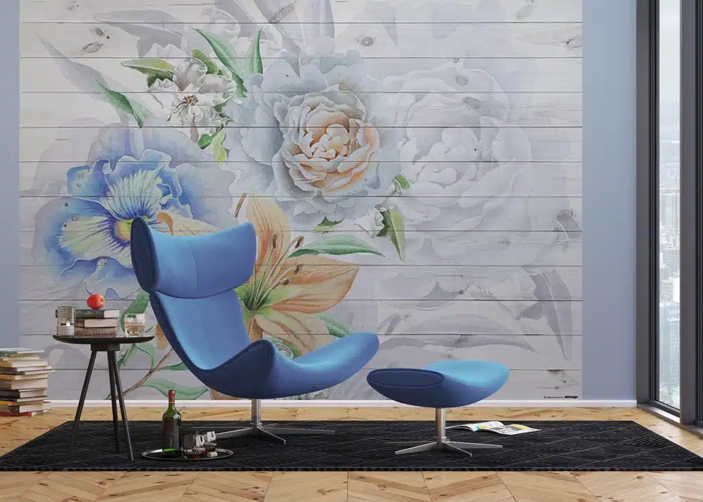 Wall Mural Flowers on Planks, Made to Measure, FTNXXL 1218 3