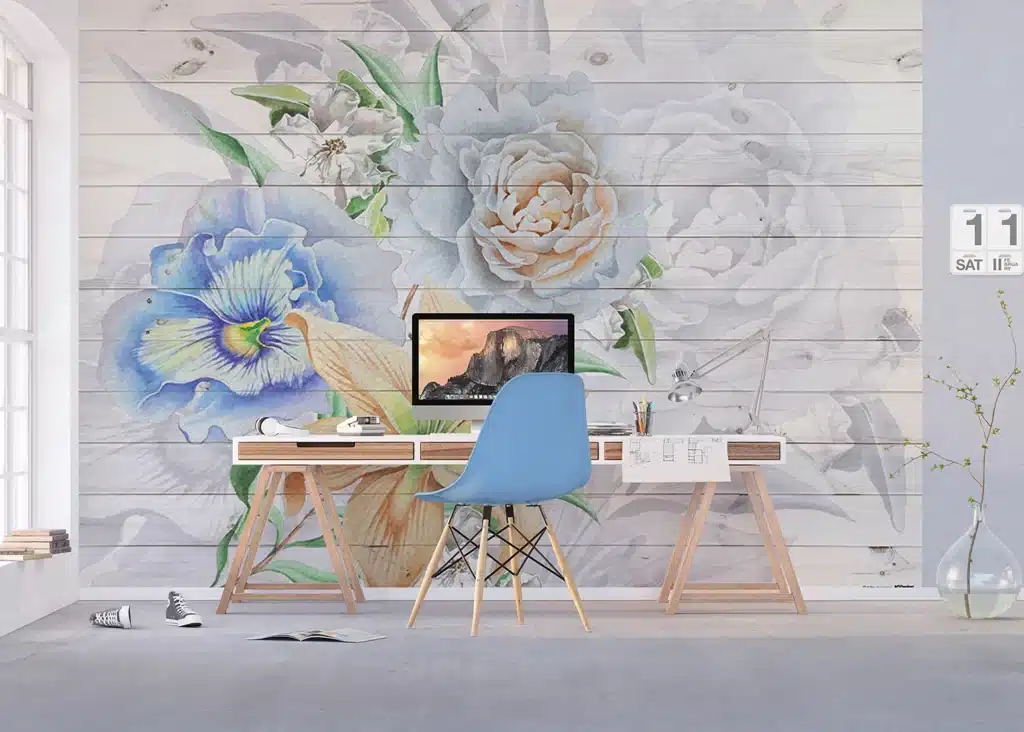 Wall Mural Flowers on Planks, Made to Measure, FTNXXL 1218 6