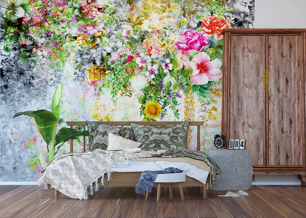 Wall Mural Flowers on Concrete, Made to Measure, FTNXXL 1219 5