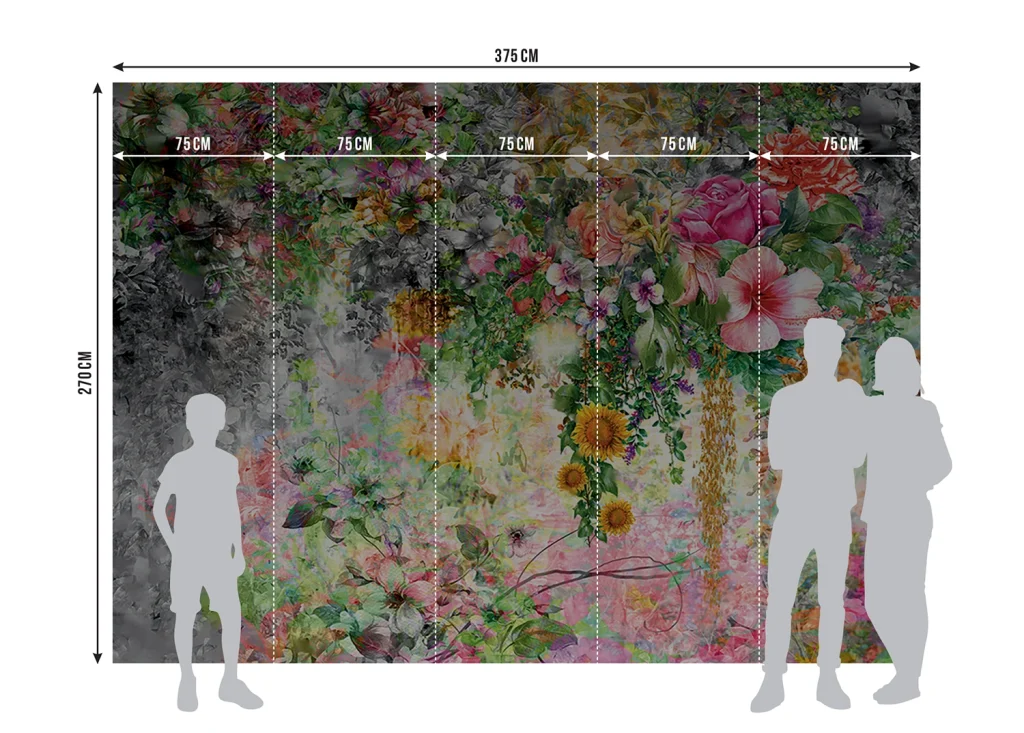 Wall Mural Flowers on Concrete, Made to Measure, FTNXXL 1219 8