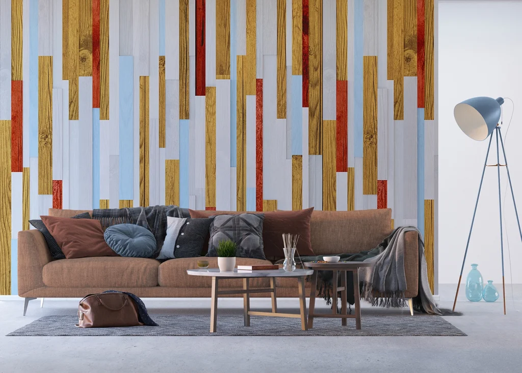 Wall Mural Colored Planks, Made to Measure, FTNXXL 1232 3