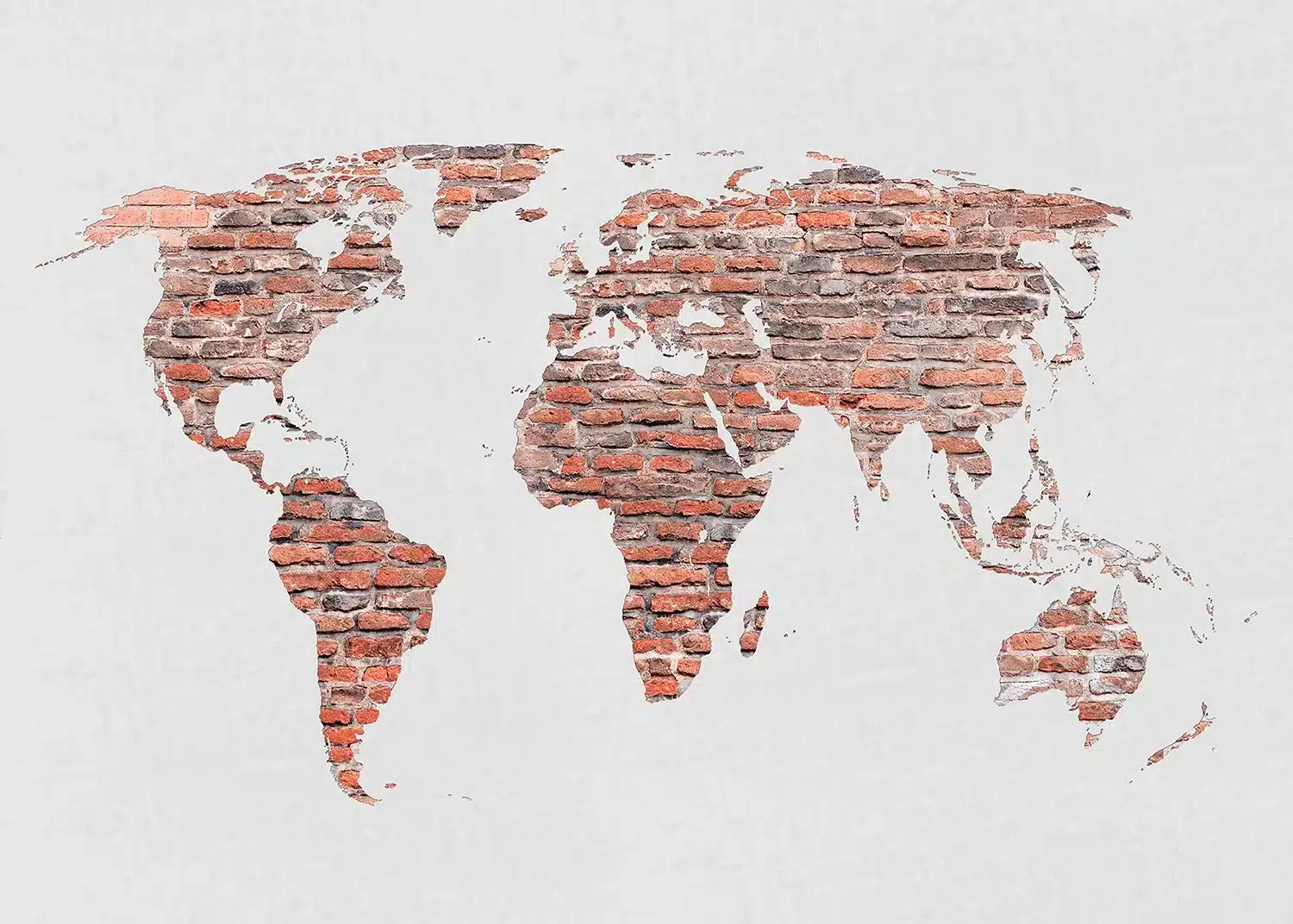 Red Brick World Map | Made-to-Measure Wallpaper | Artlook | FTNXXL 1240