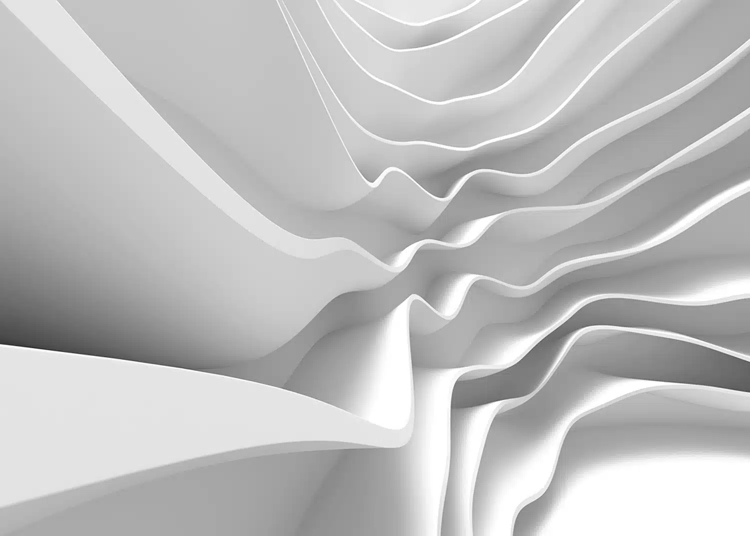 3D White Waves | Made-to-Measure Wallpaper | Artlook | FTNXXL 2403