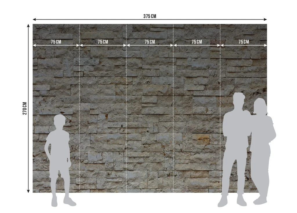 Wall Mural Beige Bricks, Made to Measure, FTNXXL 2412 8