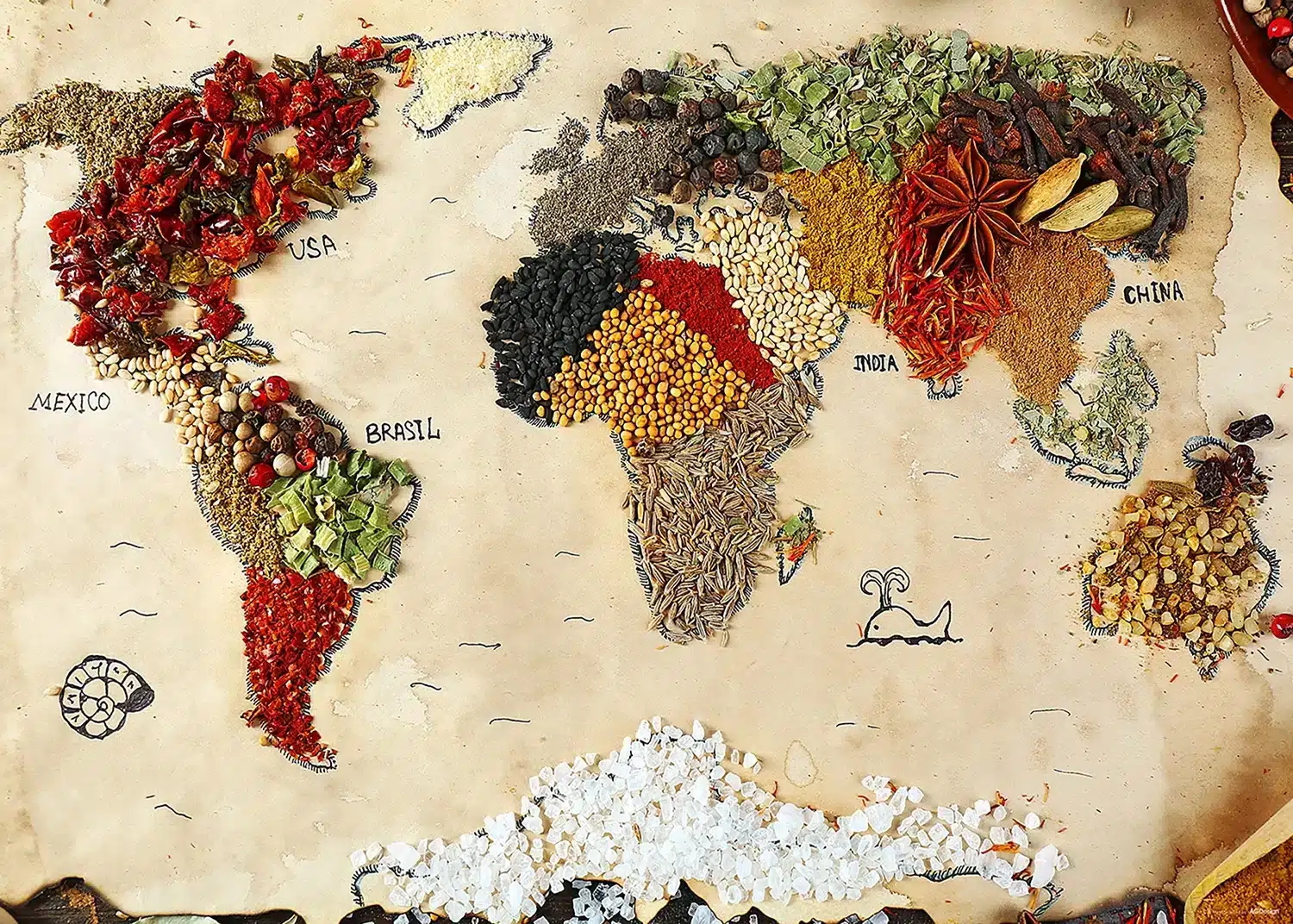 Spice World Map | Made-to-Measure Wallpaper | Artlook | FTNXXL 2484