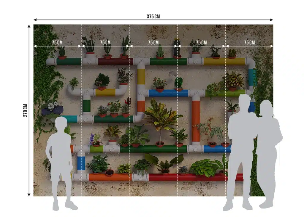 Wall Mural Flower Waterpipes, Made to Measure, FTNXXL 2488 8