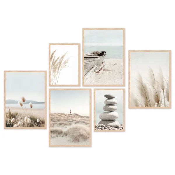 Poster Set Ocean Beach, 4 x A3, 2 x A4, P6 351343